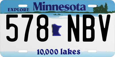 MN license plate 578NBV