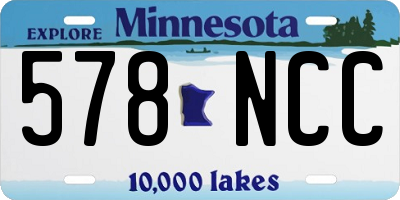 MN license plate 578NCC