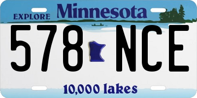 MN license plate 578NCE