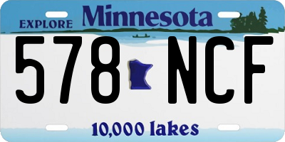 MN license plate 578NCF