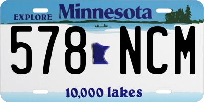 MN license plate 578NCM