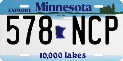 MN license plate 578NCP
