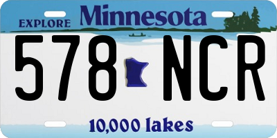 MN license plate 578NCR