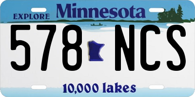 MN license plate 578NCS