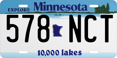MN license plate 578NCT