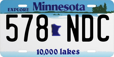 MN license plate 578NDC
