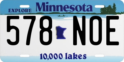 MN license plate 578NOE
