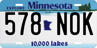 MN license plate 578NOK