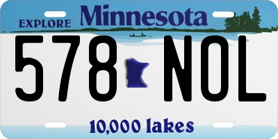 MN license plate 578NOL