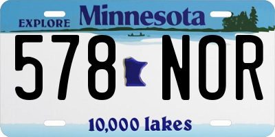 MN license plate 578NOR