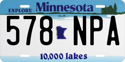 MN license plate 578NPA