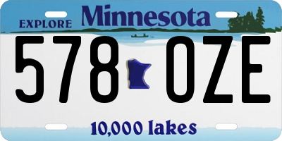 MN license plate 578OZE