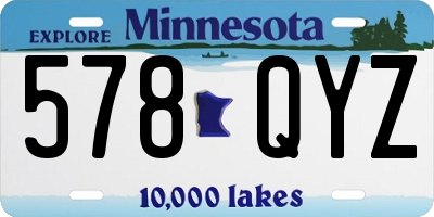 MN license plate 578QYZ