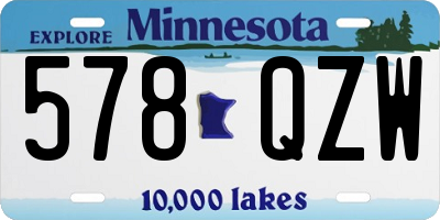 MN license plate 578QZW