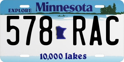 MN license plate 578RAC