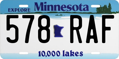 MN license plate 578RAF