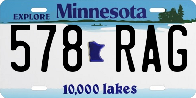 MN license plate 578RAG