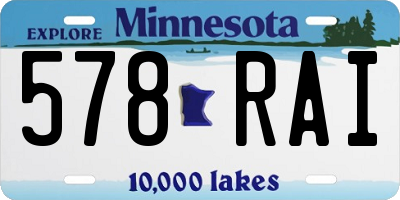 MN license plate 578RAI