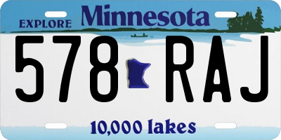 MN license plate 578RAJ