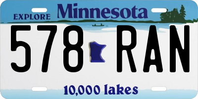 MN license plate 578RAN