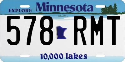 MN license plate 578RMT