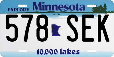 MN license plate 578SEK