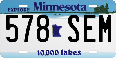 MN license plate 578SEM