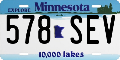 MN license plate 578SEV