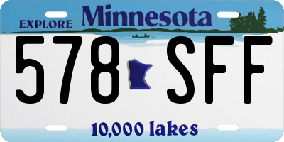 MN license plate 578SFF