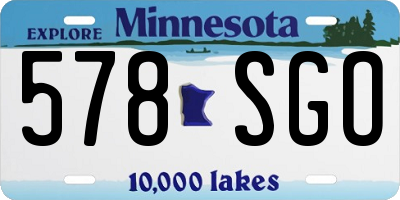 MN license plate 578SGO