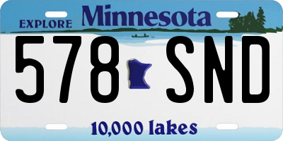 MN license plate 578SND