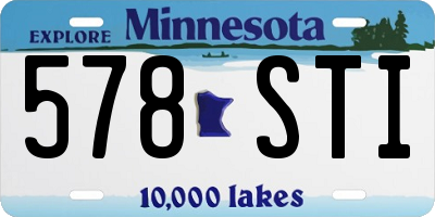 MN license plate 578STI