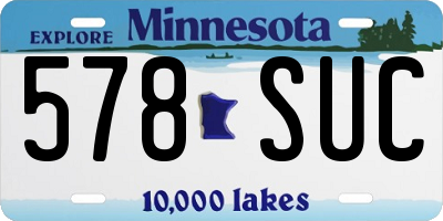 MN license plate 578SUC