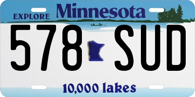 MN license plate 578SUD