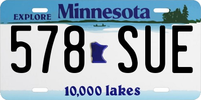 MN license plate 578SUE