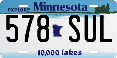 MN license plate 578SUL