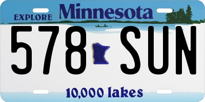 MN license plate 578SUN