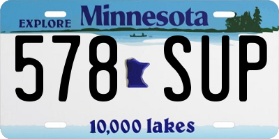 MN license plate 578SUP