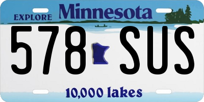 MN license plate 578SUS