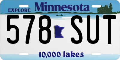 MN license plate 578SUT