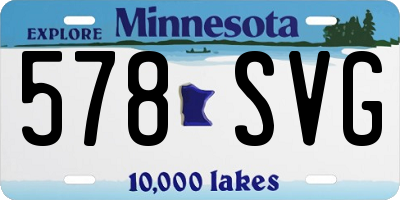 MN license plate 578SVG