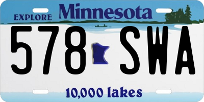 MN license plate 578SWA