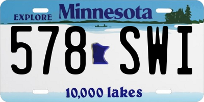 MN license plate 578SWI