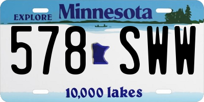 MN license plate 578SWW