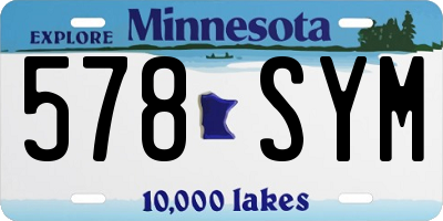 MN license plate 578SYM