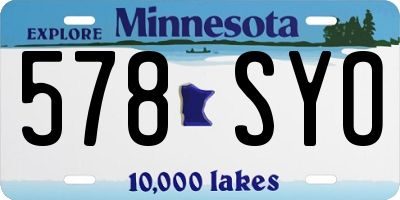 MN license plate 578SYO