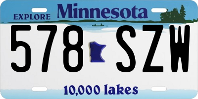MN license plate 578SZW