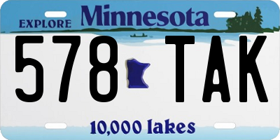 MN license plate 578TAK