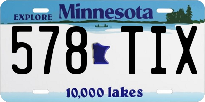 MN license plate 578TIX