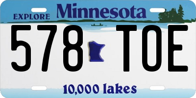 MN license plate 578TOE